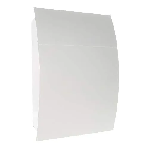 Profirst Wandbriefkasten Mail PM 130 - Witterungsbeständiger Stahlbriefkasten in Weiß - Eleganter Wandbriefkasten aus robustem Stahl, ideal für die sichere Zustellung Ihrer Post. Inklusive Montagematerial und 2 Schlüsseln für Zylinderschloss.