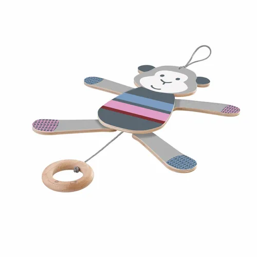 Selecta bellybutton Zappeläffchen Hampelmann Affe - Bewegliche Figur für Spielspaß - Kreatives Holzspielzeug für Babys, fördert die motorischen Fähigkeiten und sorgt für stundenlangen Spielspaß. Maße: 19,5 x 2 x 26 cm, bunte Farben.