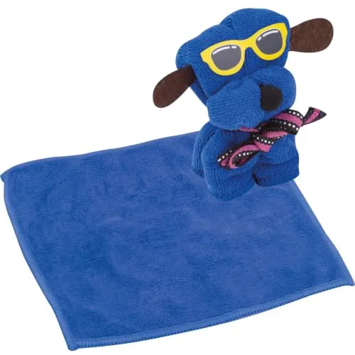 Livepac-Office Cartoon Mikrofasertuch/Reinigungstuch in origineller Hundeform/Farbe: blau