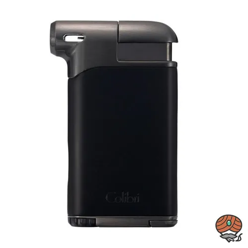 Colibri *Pacific II* Feuerzeug schwarz/gunmetal mit Pfeifenstopfer - Elegantes Feuerzeug mit integriertem Pfeifenstopfer, ideal für den täglichen Gebrauch. Kompakt und zuverlässig, perfekt für unterwegs.