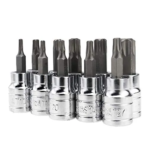 OTOTEC Torx-Bit-Steckschlüssel-Set, 10 Stück, 0,95 cm (3/8 Zoll), T10, T15, T20, T25, T27, T30, T40, T45, T50, T55