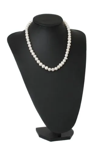 Yudu Schmuckbüste Dekobüste Schmuckhalter Kettenhalter Schmuckständer Kunstleder schwarz H35