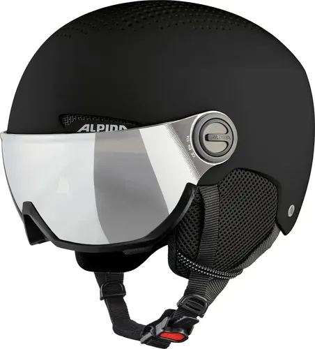 Alpina Arber Visor Q-Lite Skihelm - Hochwertiger Skihelm mit kontrastverstärkendem Visier, optimaler Stoßabsorption und abnehmbaren Ohrpolstern für individuellen Komfort. Ideal für Sicherheit und Stil auf der Piste.