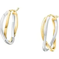 Valeria Creolen 89090393 - Bicolor Eleganz in 375er Gold - Creolen von Valeria in bicolor, gefertigt aus hochwertigem 375er Gelbgold und 375er Weißgold. Ein stilvolles Schmuckstück für jeden Anlass.