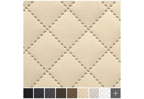 novely® Stoff SOLTAU Kunstleder - 3-lagig gesteppter Volumen-Polsterstoff mit Karo-M
