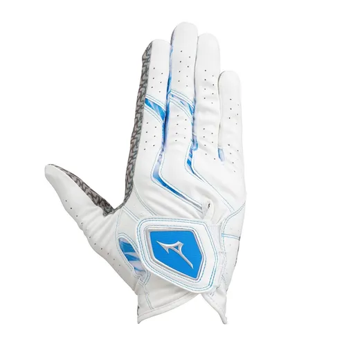 Mizuno Double Grip Herren Golfhandschuh – Weiß/Blau | Rechts