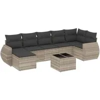 vidaXL Garten Sofa Garnitur 8-TLG. - Modular Gartenmöbel Set mit Kissen, langlebig und pflegeleicht für entspannte Stunden im Freien