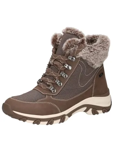Caprice Damen Stiefelette in Braun, Größe 37 - Wanderschuhe mit warm gefüttert Lederobermaterial, ideal für kühle Tage und bietet besten Tragekomfort.