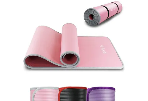 DH FitLife Fitnessmatte Fitnessmatte, Sportmatte 183 * 61 * 1 cm (Gymnastikmatte extra reißfest, Yogamatte rutschfest und dick, Workout Matte, Fitnessmatte mit Orientierungslinien), Gelenkschonend, Schalldämpfend