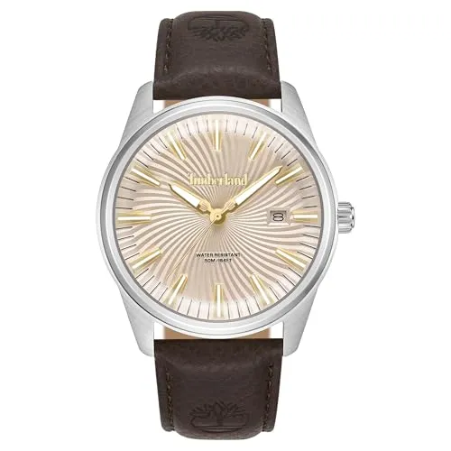 Timberland Herren Analog Quarz Uhr mit Leder Armband TDWGB0083102