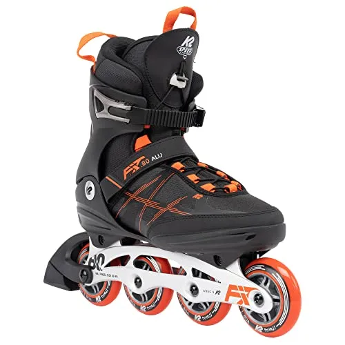 K2 Herren Inline Skates F.I.T. 80 ALU - Schwarz-Rot - Inliner mit Aluminium-Schiene für optimale Stabilität und Komfort, ideal für Outdoor-Aktivitäten und Freizeit