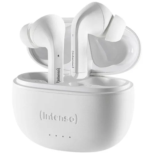 INTENSO In-Ear Kopfhörer Buds T302A, True Wireless Bluetooth, Active Noise Cancelling und bis zu 35 Stunden Akkulaufzeit, weiß - 