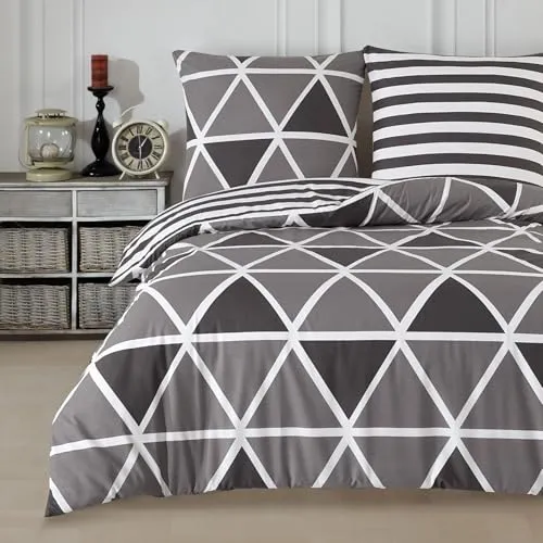 Buymax® Bettwäsche 200x200 100% Baumwolle 3teilig Bettbezug - Bettwäsche-Sets 200 x 200cm 2 x Kissenbezug 80x80cm, ÖKO-TEX Renforcé-Bettdeckenbezug Set mit Reißverschluss