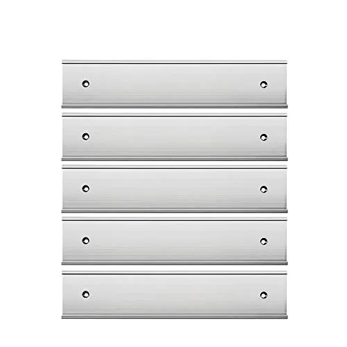 Nameplate Holder Wall or Door 5Pack (silver, 2“ × 10”)