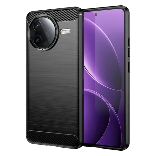 Für Xiaomi Poco F7 Pro Carbon Fiber Brushed Design Textur TPU Hülle Schwarz