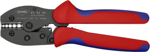 Knipex Crimpzange 97 52 30 PreciForce - Crimpwerkzeuge für unisolierte Pressverbinder, präzise Crimpqualität durch Zwangssperre und ergonomisches Design für ermüdungsfreies Arbeiten.