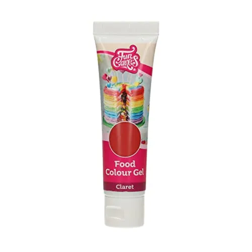 FunCakes Food Colour Gel Claret: Hochkonzentrierte Lebensmittelfarbe für Teig, Sahne, Fondant, Marzipan. Einfache Dosierung. Einzelne Tropfen, um lebendige Farben zu erzeugen. Halal. 30 g.