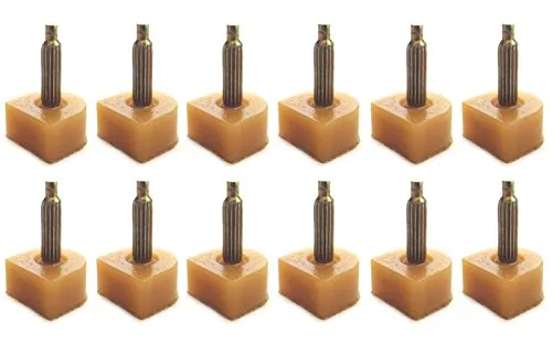 Paar (12 Stück) beige Damen Damen Mädchen U-förmige Fersenkappen Abdeckung Schuh Ersatz Absatzspitzen Dübel Heben für High Heels (Dicke Stifte 3 mm, 9 mm x 9 mm) 6