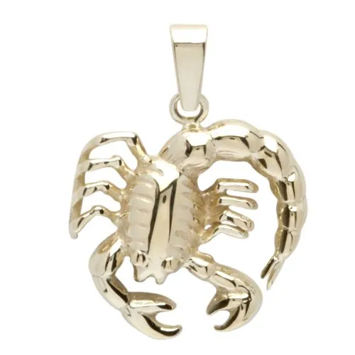 OSTSEE-SCHMUCK Kettenanhänger Tierkreiszeichen Skorpion - Eleganter Kettenanhänger aus 925er Silber, vergoldet. Ideal für Skorpion-Geborene (24. Oktober - 22. November) und perfekt kombinierbar mit einer Panzerkette.