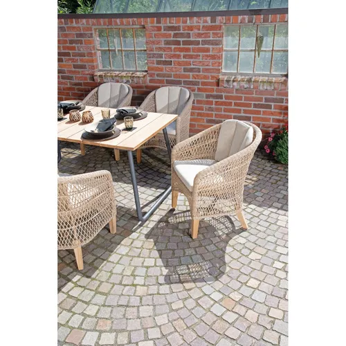 Sonnenpartner LONG BEACH Lounge-Sessel mit Sitzkissen - Bequemer Gartensessel in Beige, ideal für entspannte Stunden im Freien. Mit einem eleganten Design und komfortablem Sitzkissen, perfekt für Ihren Garten oder Balkon.