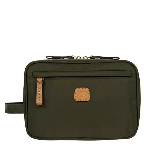 Bric's Kulturbeutel X-Bag - Stilvolle Kosmetiktasche 25 cm (olive) - Reisetaschen: Elegante Kosmetiktasche aus der X-Bag Kollektion in oliv mit praktischem Henkel und durchdachter Innenausstattung für optimale Organisation.