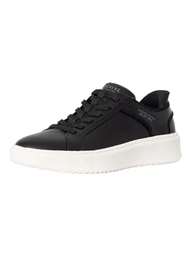 Skechers Herren Freihändige Slip-Ins Court Break - Herren-Sneaker mit doppelt belüftetem Duraleather Mesh, ideal für optimalen Tragekomfort und einfache Passform dank exklusivem Fersenkissen.