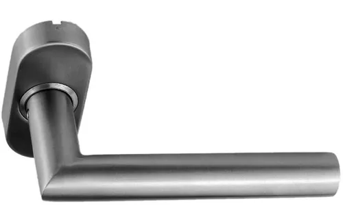 Edelstahl Haustür Innendrücker auf Ovalrosette Gehrungsform 12634 - Haustürgarnituren & Sets, schwere Ausführung mit verdeckter Verschraubung für maximale Stabilität und Langlebigkeit.