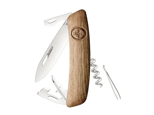 SWIZA Taschenmesser D03 - Schweizer Präzision - Hochwertiges Taschenmesser aus rostfreiem Stahl 440 mit Klingensperre und elegantem Walnussholz-Griff, ideal für Outdoor-Abenteuer und den täglichen Gebrauch.