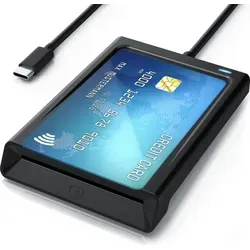 CSL Speicherkartenleser USB C Smart Card Reader mit NFC - Kartenlesegeräte mit mechanischem und NFC-Auslesen, ideal für Personalausweis, Gesundheitskarte und Bankkarte. Kompatibel mit Windows und macOS, bietet maximale Flexibilität für digitale Identifikation.
