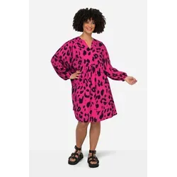 Angel of Style Midikleid Musselin-Kleid Leodruck Tunika-Ausschnitt grau 46