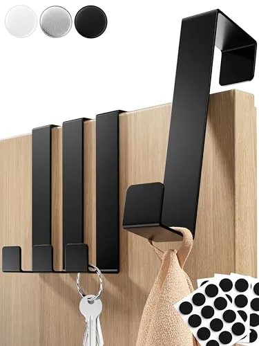 Filzada® 12x Türhaken Schwarz aus Metall