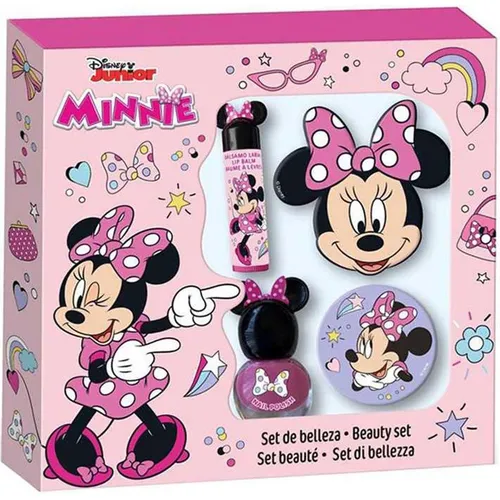 Disney Minnie Junior Set für Kinder - Schminke für Kinder, farbenfrohes Nagellack-Set mit Lippenbalsam und Spiegelchen, ideal für kleine Prinzessinnen und perfektes Geschenk in verspielter Verpackung.