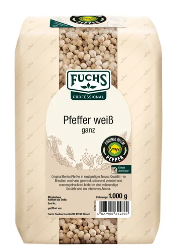 Fuchs Prof Pfeffer weiß ganz Einzelgewürze 1kg 4027900614690