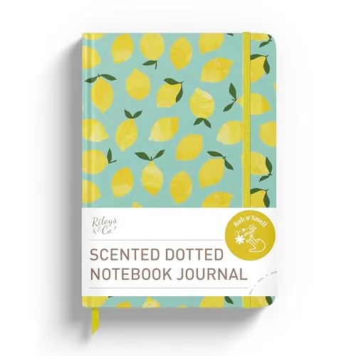 Rileys & Co Notizbuch, gepunktet, 20,3 x 15,2 cm, Hardcover, Motivations-Tagebuch, Motivationsnotizbuch, Zitronengelb