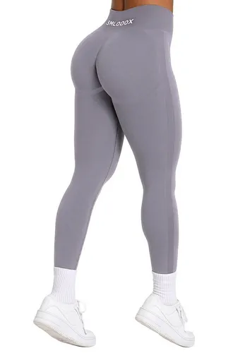 Smilodox Leggings Cetrina - Push Up Scrunch Sporthose in Grau XL - Hochwertige, nahtlose Leggings für Fitness und Alltag. Atmungsaktiv und blickdicht, ideal für Gym und Yoga. Hoher Bund und Stretchmaterial sorgen für perfekten Sitz.