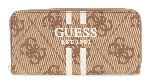 GUESS Laurel II SLG Large Zip Around Wallet L Latte Logo in braun von GUESS