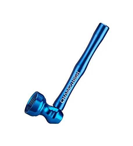 MINI PFEIFE ALU 8,5cm lang + 5 Sieben CHAMP HIGH Aluminium Tabakpfeife Tabak Pipe 4-Varianten 83 (Blau)
