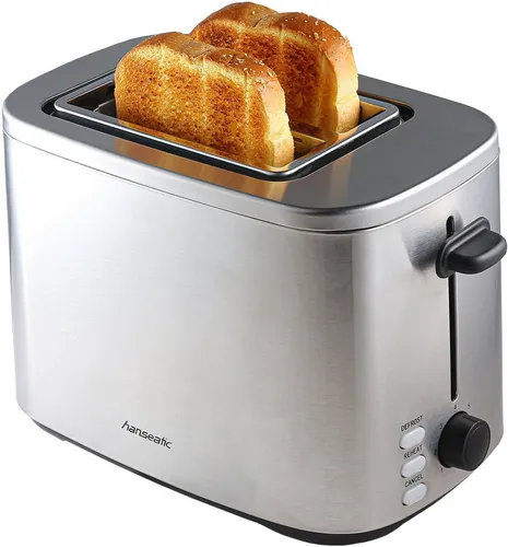 Hanseatic Toaster HT8007SD, 2 kurze Schlitze, 800 W, mit Brötchenaufsatz