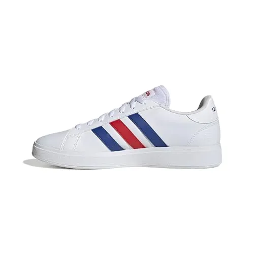 adidas Herren Grand Court Base 2.0 Schuhe - Stilvolle Sneaker in Cloud White/Royal Blue - Herren-Sneaker mit regulärer Passform und robustem Synthetikleder, ideal für lässige Outfits und den Alltag.