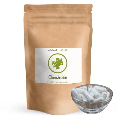 vitalundfitmit100 Chondroitin (Chondroitinsulfat) – 150 Kapseln – Hochdosiert