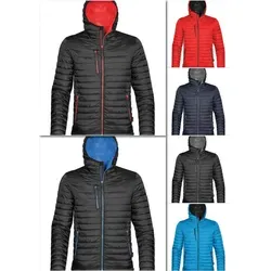 Stormtech Herren Steppjacke mit Kapuze - Schwarz/Rot - Größe 2XL - Hochwertige Herren Steppjacke für kalte Tage. Mit wasserdichter und atmungsaktiver Funktion, verstellbarem Bund und praktischer Innentasche für Musikplayer. Ideal für Outdoor-Aktivitäten und den Alltag.