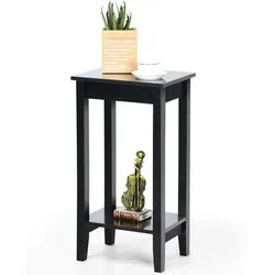 Costway Beistelltisch Schwarz aus Holz, 30x74x40 cm in schwarz von Costway