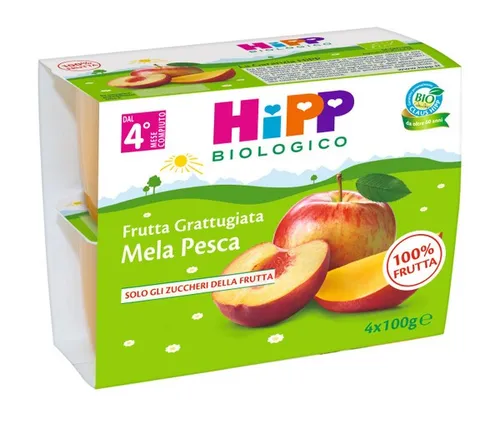 HiPP Bio ReibefrÃ¼chte Apfel Pfirsich 4x100g
