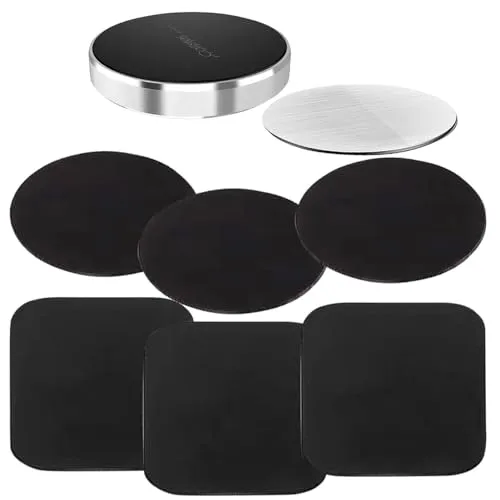 Callstel Metallplättchen: Magnetische Halterung für Handy & Schlüssel, inkl. 6 Metallplättchen (Handy, Handyhalterungen Autos Magnete, Safe)