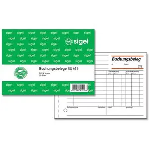 Sigel Buchungsbelege BU 615, A6 quer, 50 Blatt