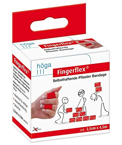 Fingerflex rot Selbsthaftende Pflaster Bandage, elastisch, reißbar, wasserbeständig, latexfrei, Groß