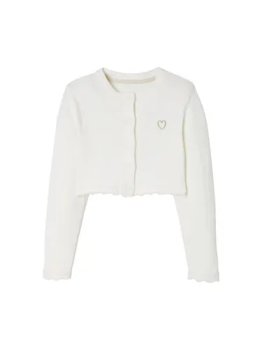 vertbaudet Strickjacke Festlicher Mädchen Bolero Lochmuster