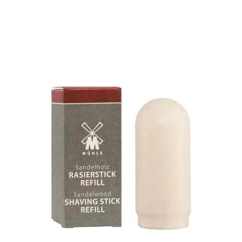 MÜHLE Rasierseifenstick REFILL - schäumende Rasierseife für sensible Haut, vegan - Nachfüll-Pack mit 37 g - Sandelholz