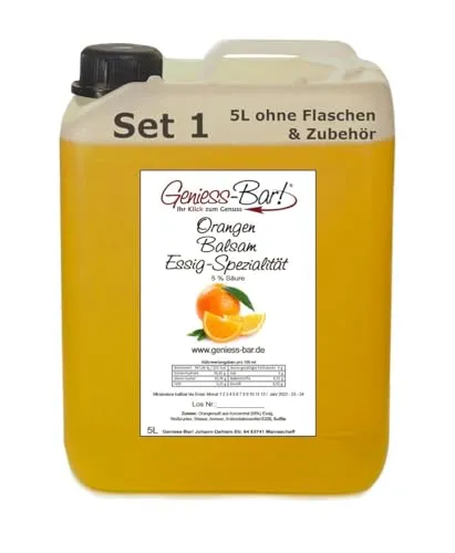 Orangen Balsam Essig - Spezialität 5L mit 68% Fruchtanteil & intensiver Fruchtnote sehr mild 5% Säure