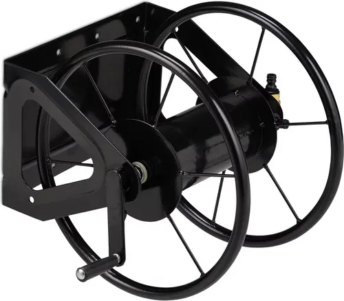 Schlauchaufroller 60 m schwarz – Schlauchtrommel - Schlauchwagen & -halter, robust aus Stahl und Kunststoff, ideal für eine ordentliche Aufbewahrung und einfachen Zugang zu Ihrem Schlauch.